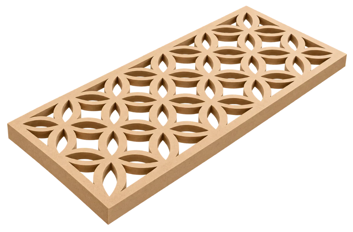 Painel de MDF usinado com muxarabi